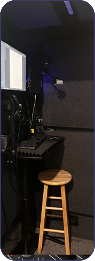 Studio desk and recording setup
